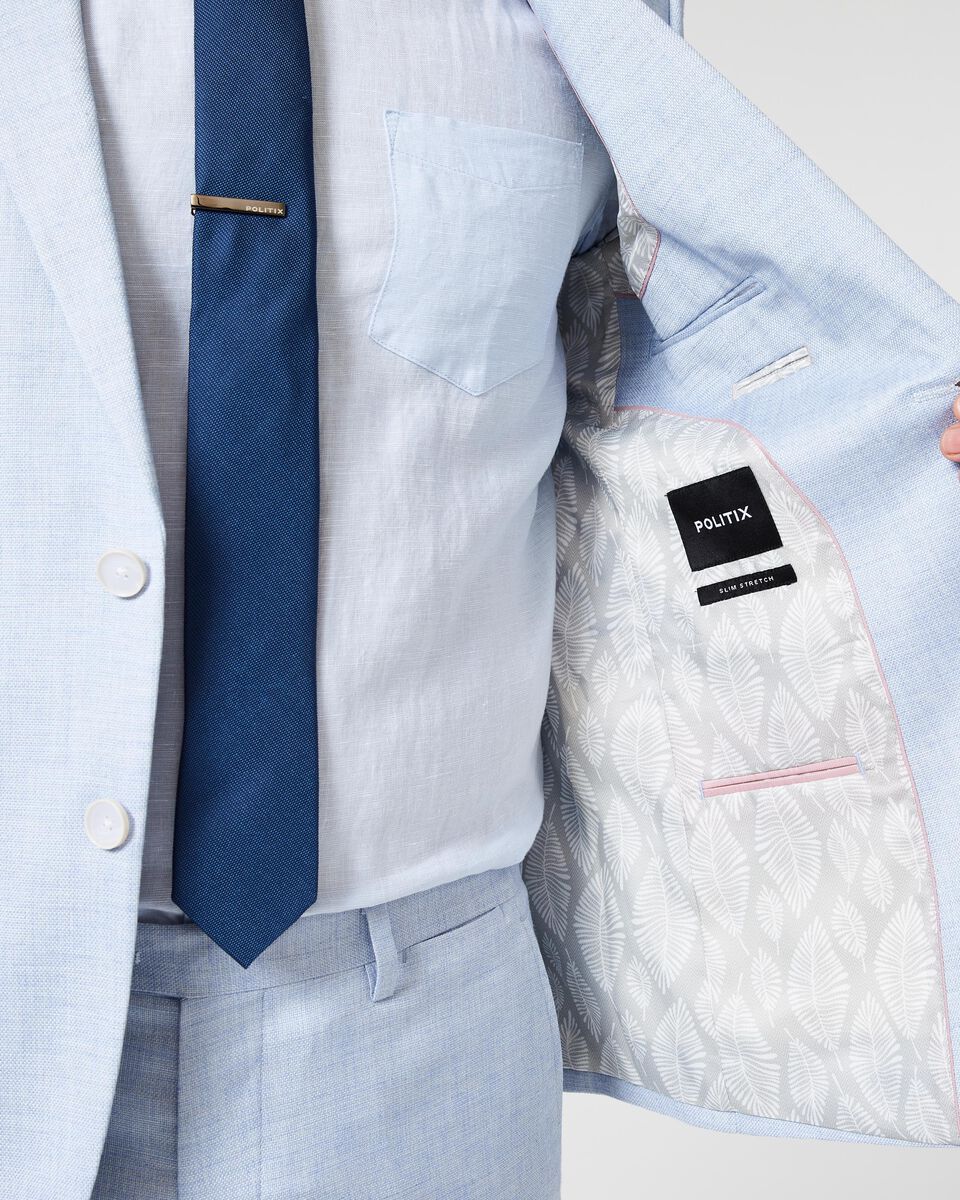 Slim Stretch Textured Tailored Jacket, Blue, hi-res